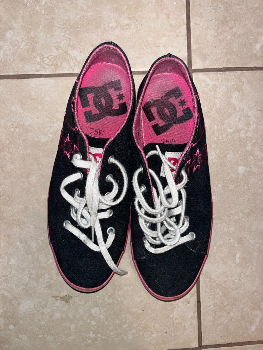 DC Pink and Black Skater Shoes- Women's Size 7.5